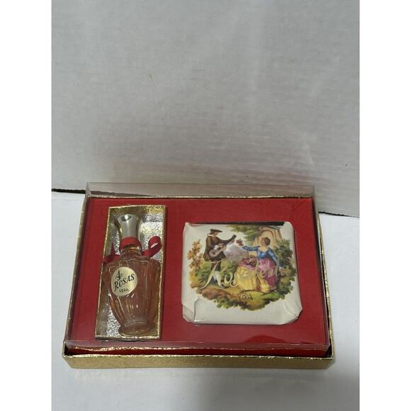 VINTAGE 1970’s 4 Rosas Perfume By VERA (read Des)+ Rosaleda Soap Gift Set Spain - Picture 9 of 10
